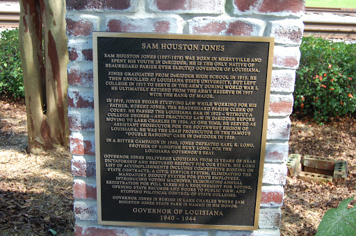   Sam Houston Jones   Sam Houston Jones (1897 -1978) was born in Merryville and spent his youth in DeRidder. he is the only native of Beauregard Parish ever elected Governor of Louisiana. Jones...