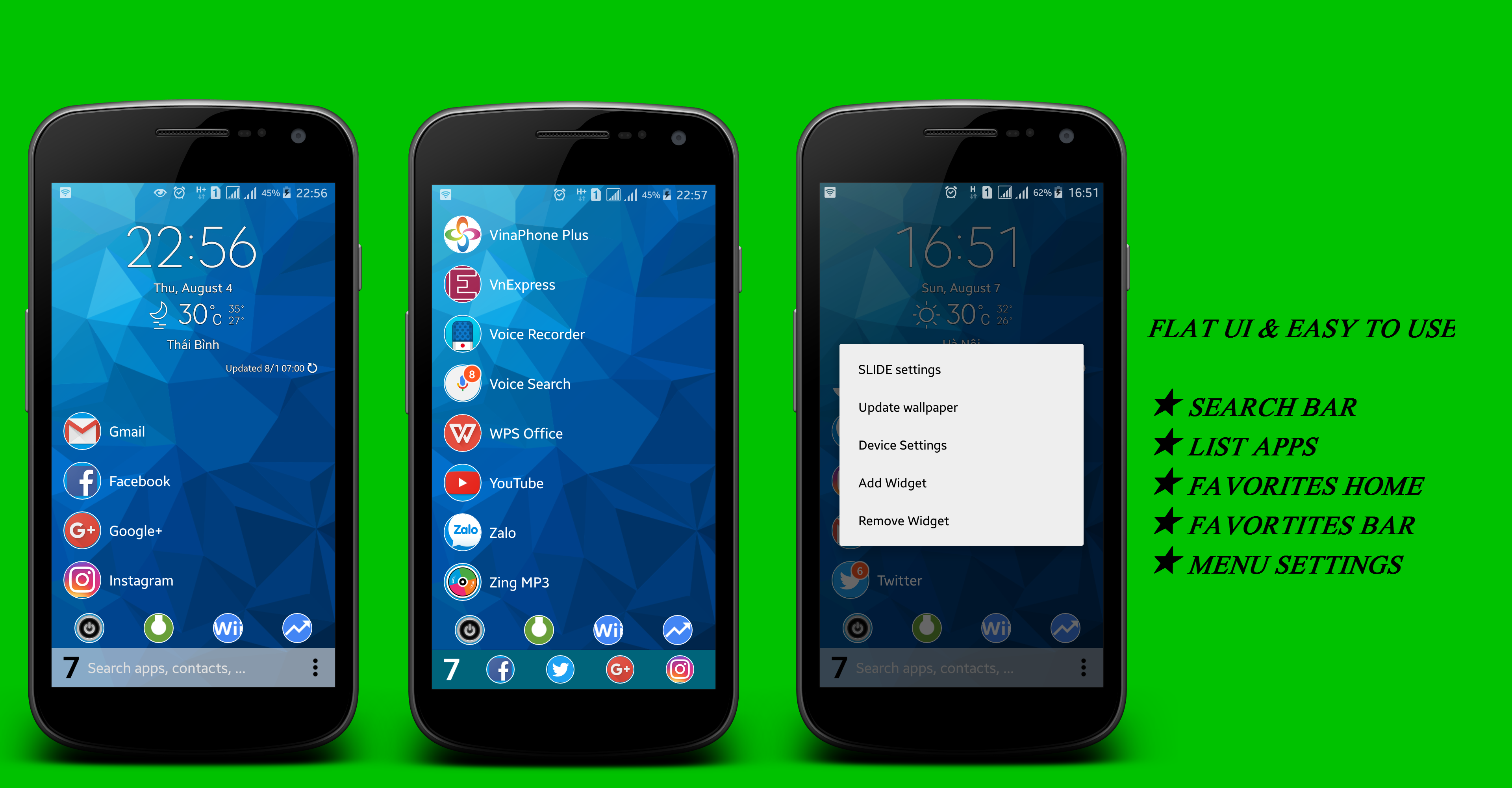 Android application NOTE 7 SLIDE LAUNCHER PRO screenshort