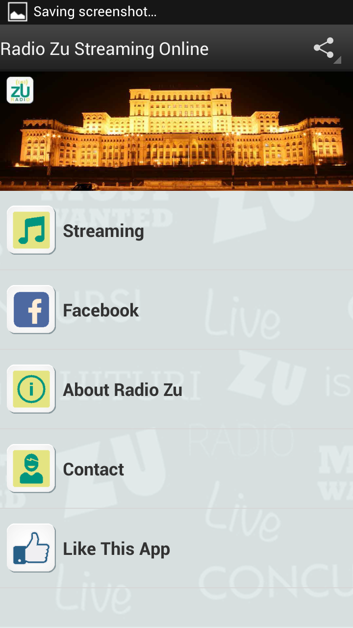 Android application Radio ZU Online screenshort