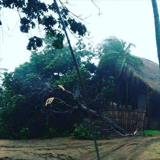 Strong winds battered the coastline in Inhambane in Mozambique.