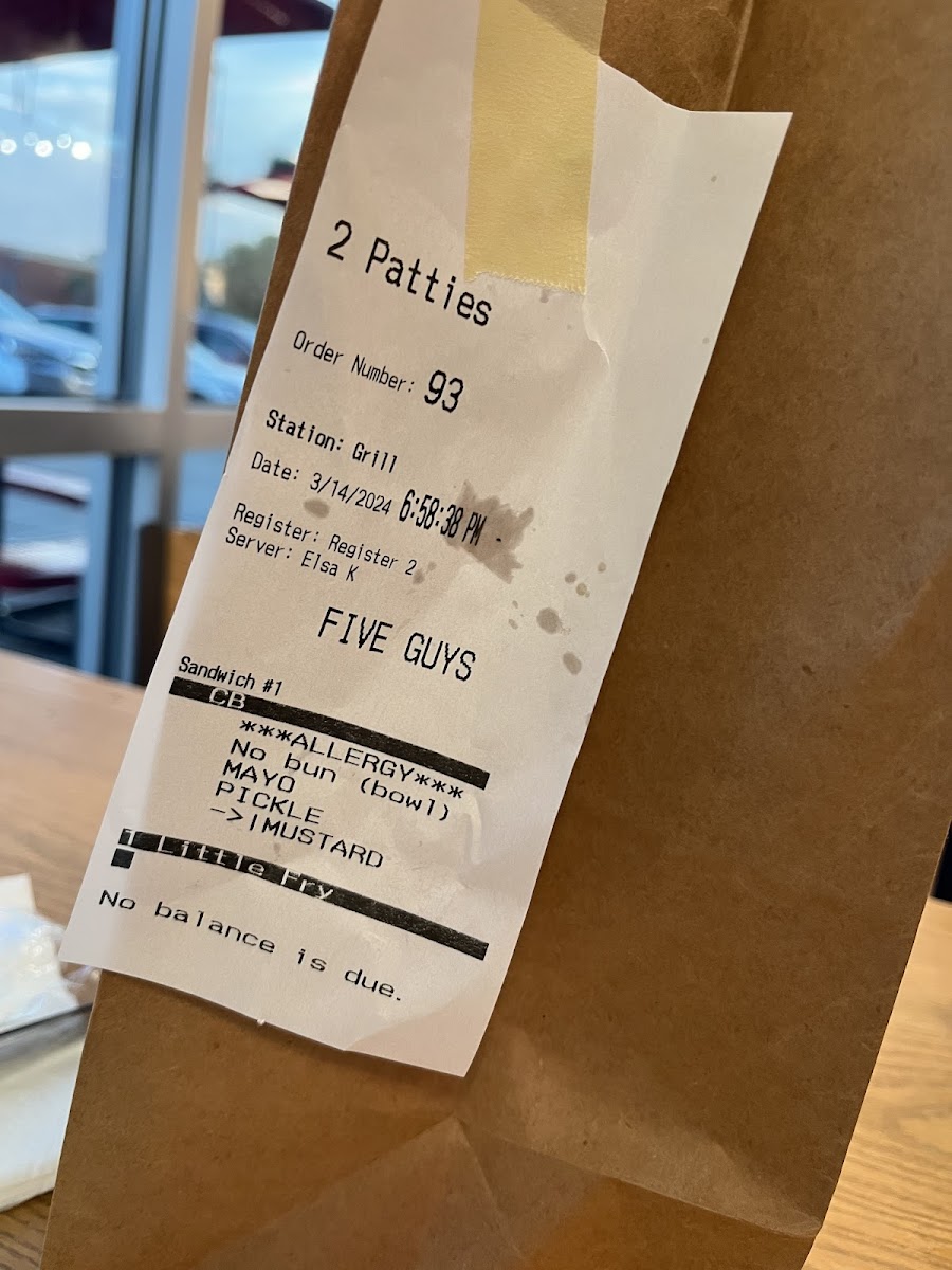 Gluten-Free at Five Guys