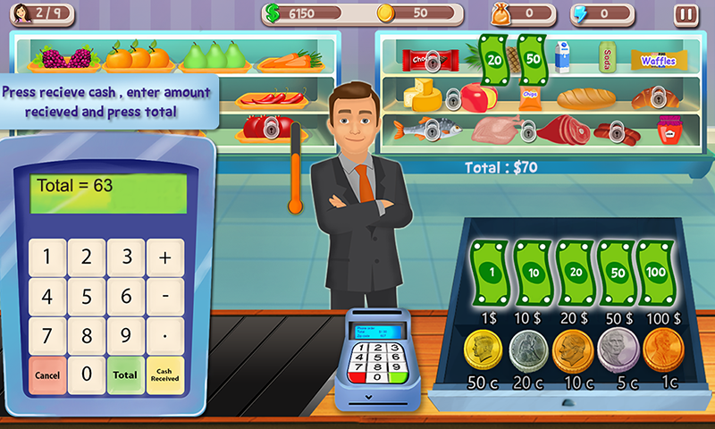 Android application Supermarket Cash Register Sim screenshort