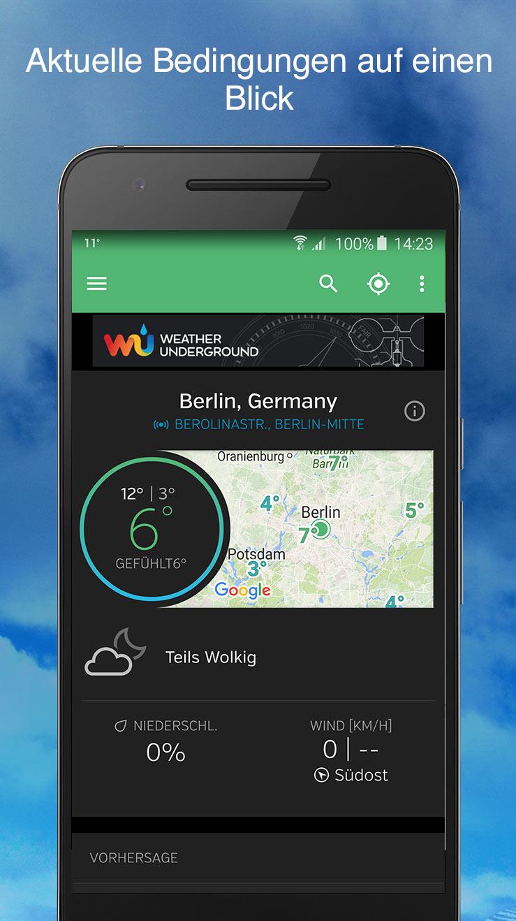 Android application Weather data & microclimate : Weather Underground screenshort