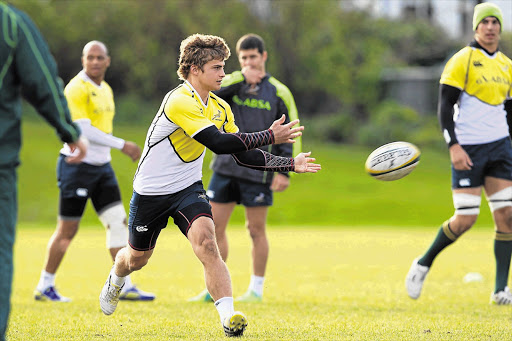 Patrick Lambie passes the ball during a South African training session in Dublin yesterday Picture: PATRICK BOLGER/GALLO IMAGES