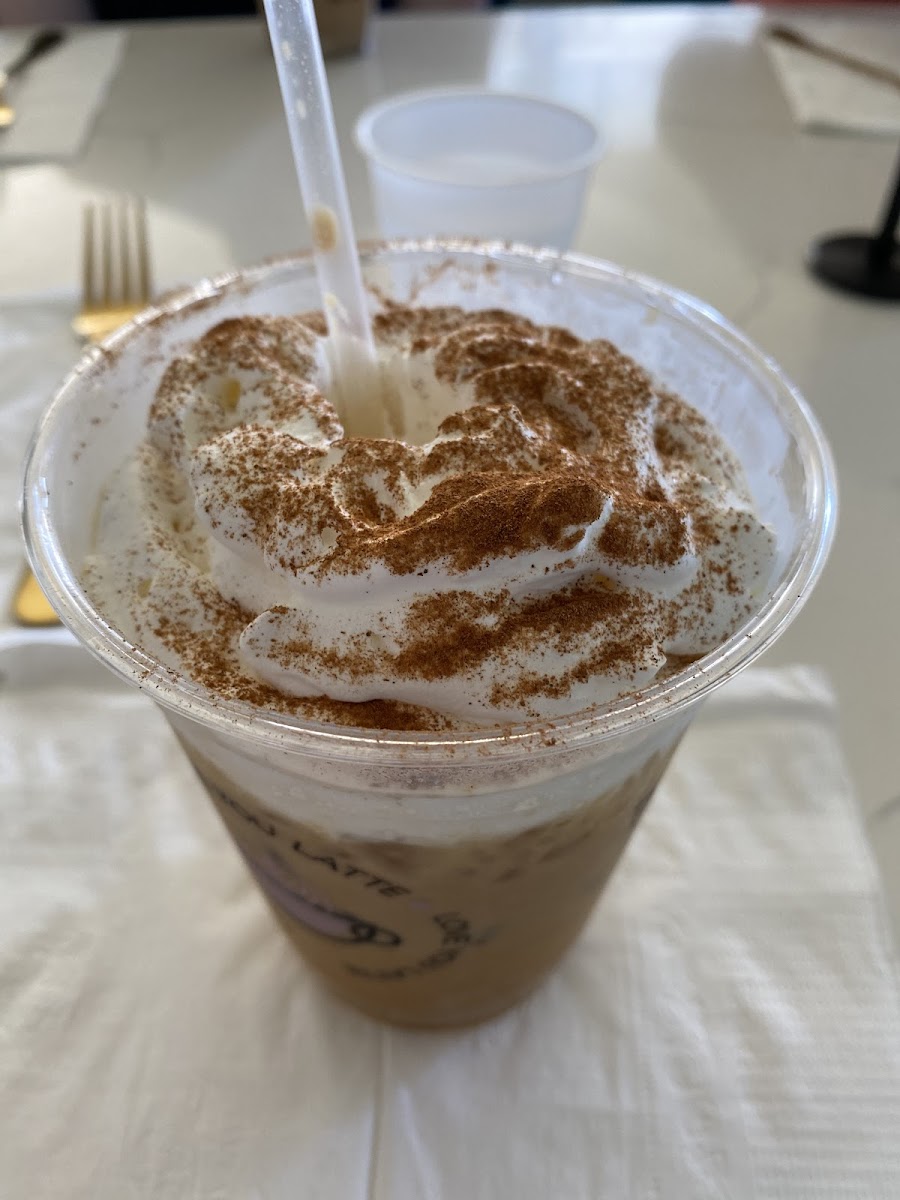 Pumpkin spice latte with oat milk