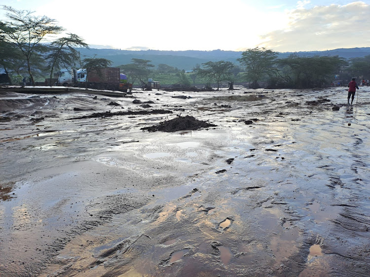 The aftermath of flooding at Kamuchiri village in Mai Mahiu, Nakuru County, on April 29, 2024