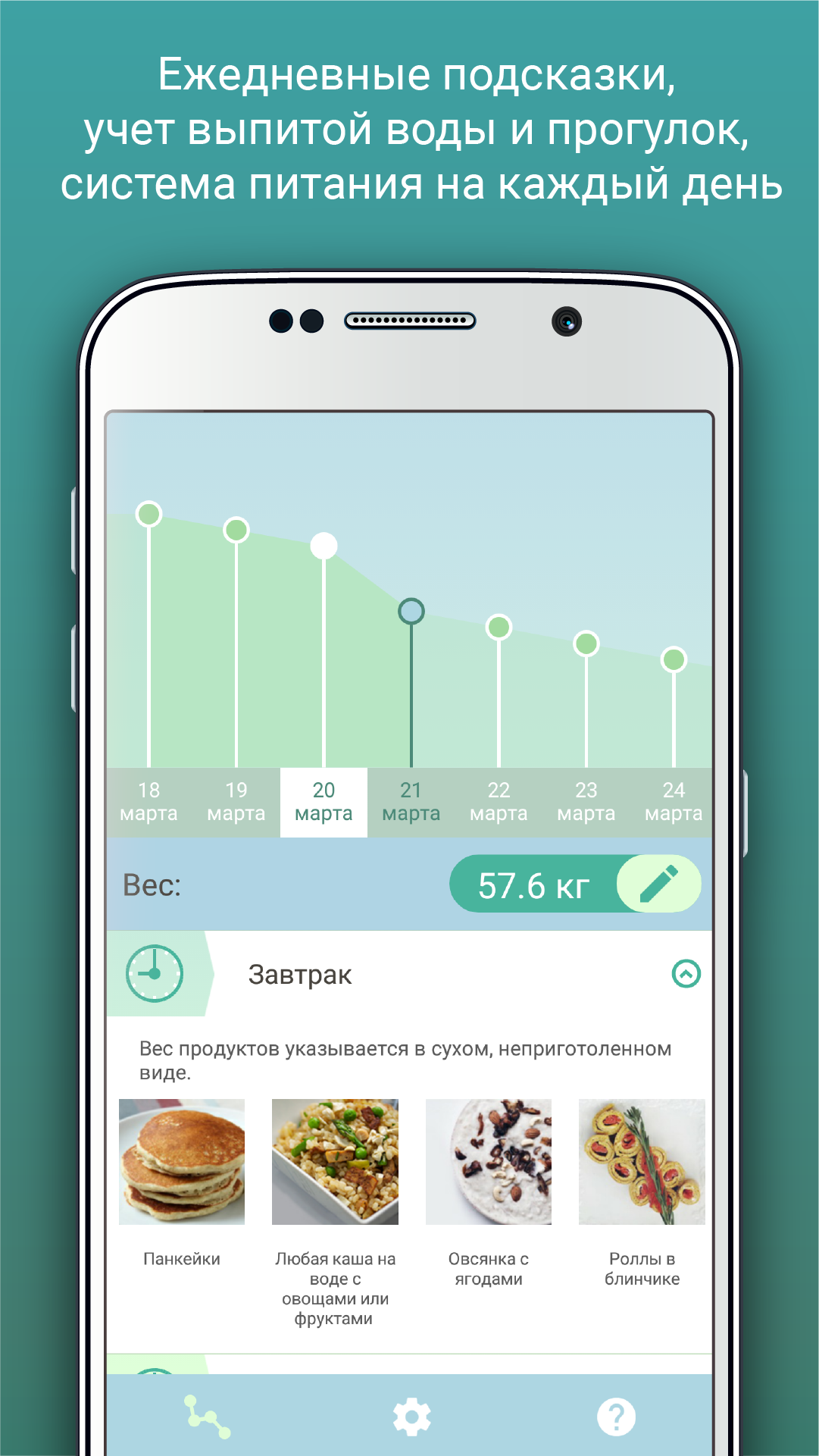 Android application Питание с Дарьей Бакулиной screenshort