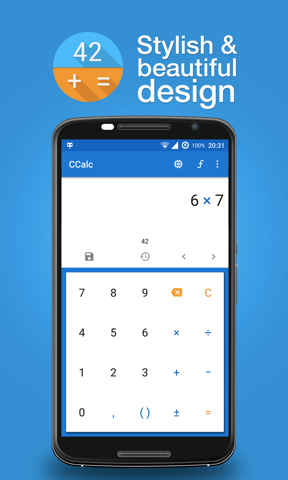 Android application CCalc: The Complete Calculator screenshort