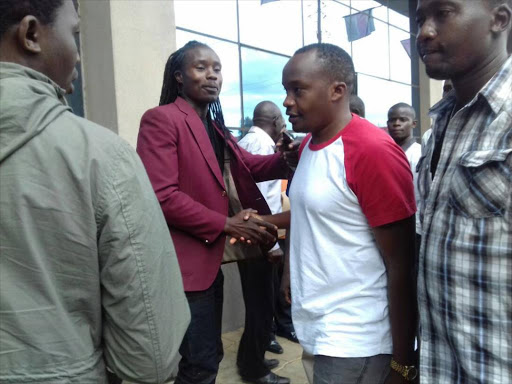 Musician Charles Njagua at Jubilee party headquarters, April 29, 2017. /COURTESY