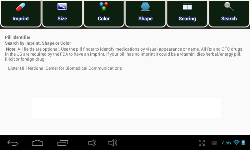 Android application Pill Identifier screenshort