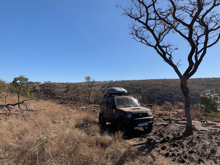On top of a plateau in the Waterberg mountains on day 1 of the Marakele national park eco 4x4 trail.