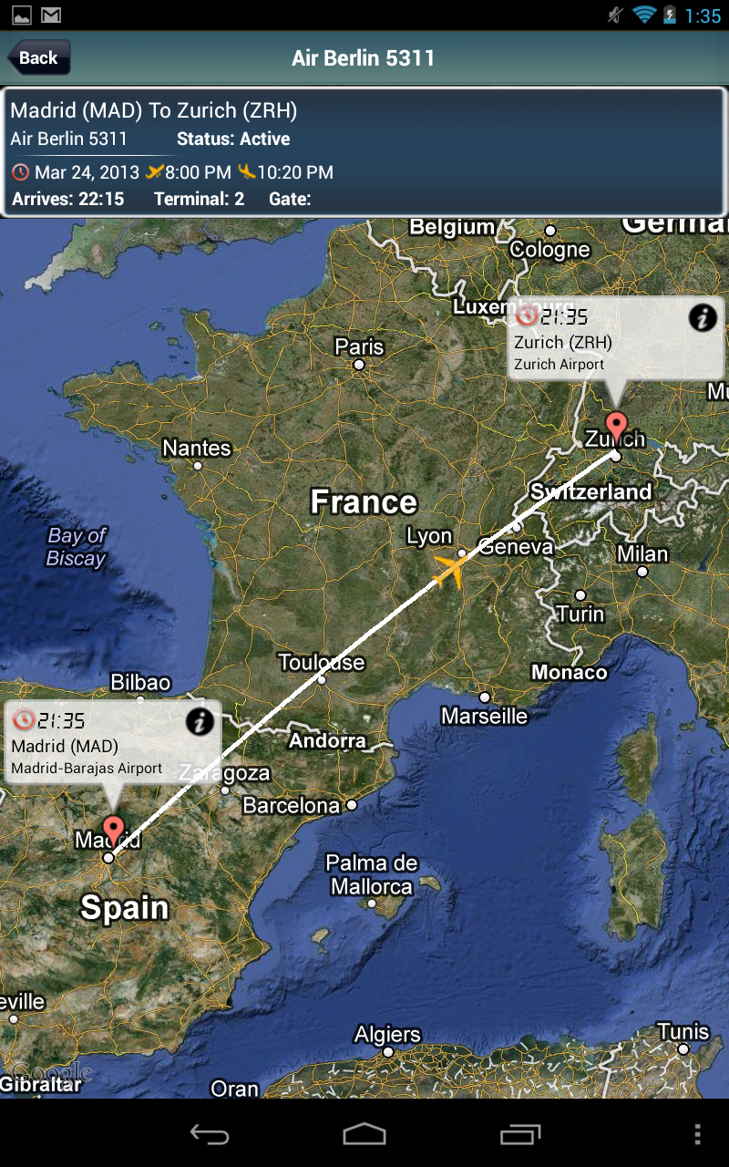 Android application Airport + Flight Tracker Radar screenshort