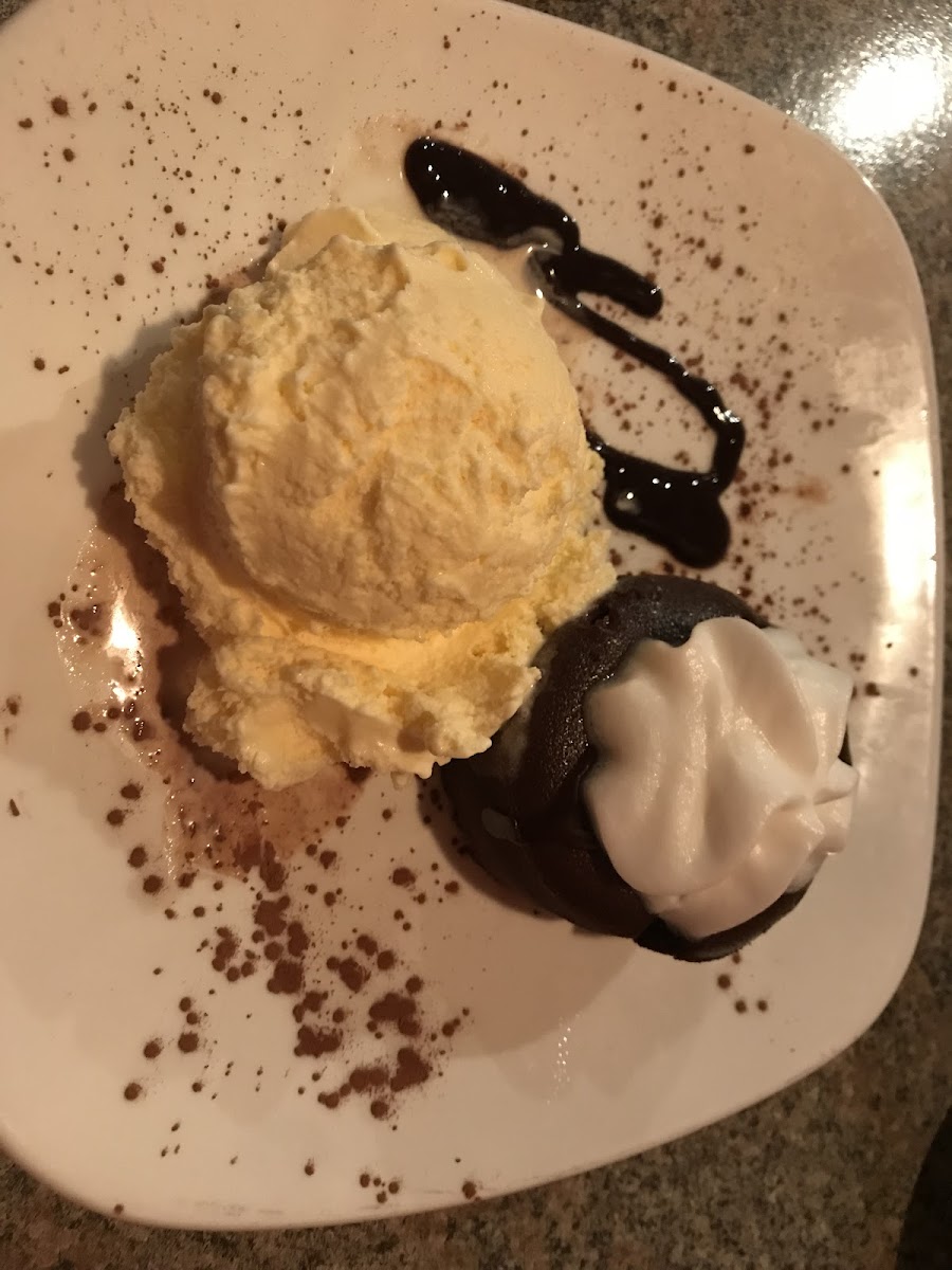 Chocolate lava cake with ice cream. Very good