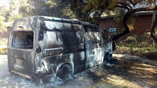 This gutted vehicle was allegedly set alight by Gomorrah, west of Pretoria, protesters who were demanding that the Tshwane metro deliver services to their informal settlement. / BONGANI NKOSI