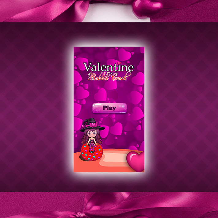 Android application Valentine Bubble Crush screenshort