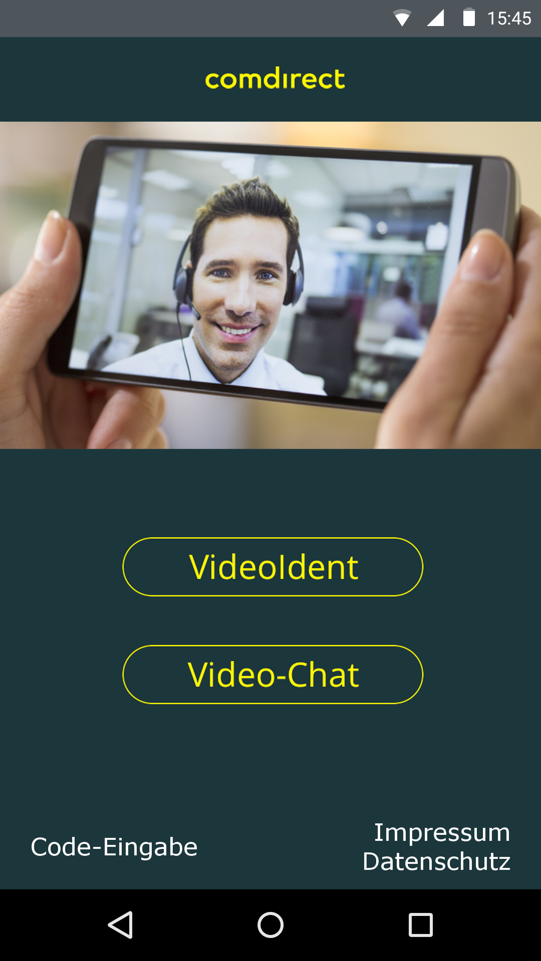 Android application comdirect Video-Support App screenshort