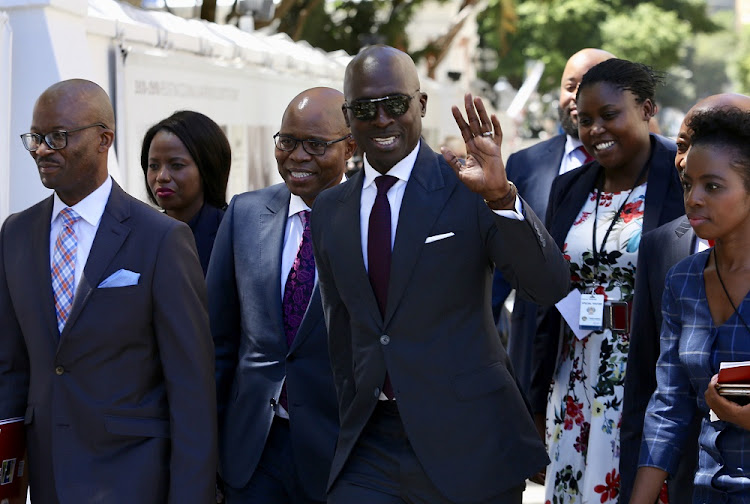 Finance Minister Malusi Gigaba heads into Parliament before delivering the 2018 Budget speech on 21 February 2018.