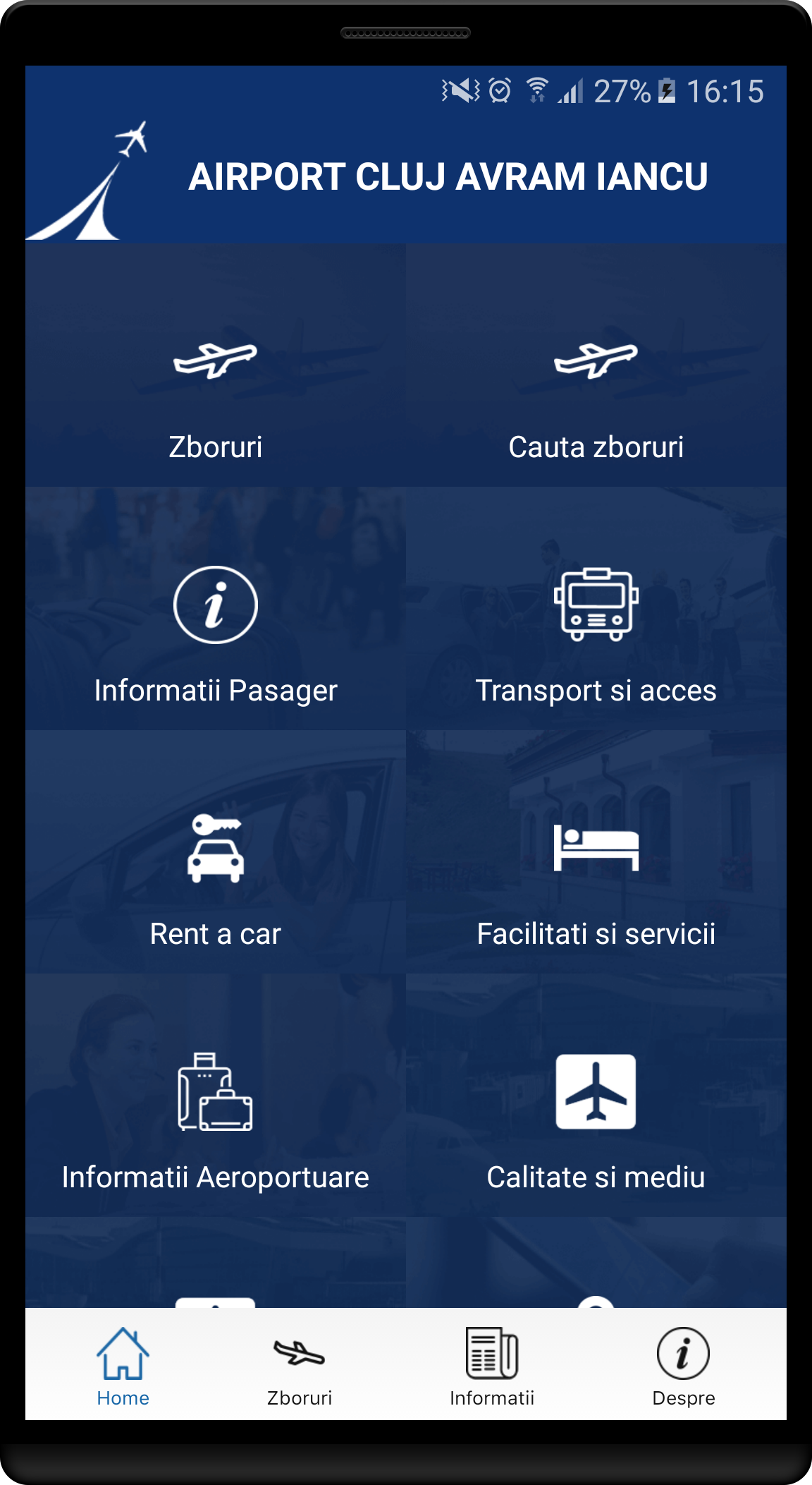 Android application Aeroportul International Cluj screenshort