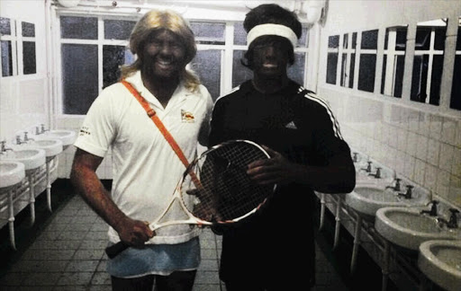 GAME OVER: The two Maties students dressed as the Williams sisters