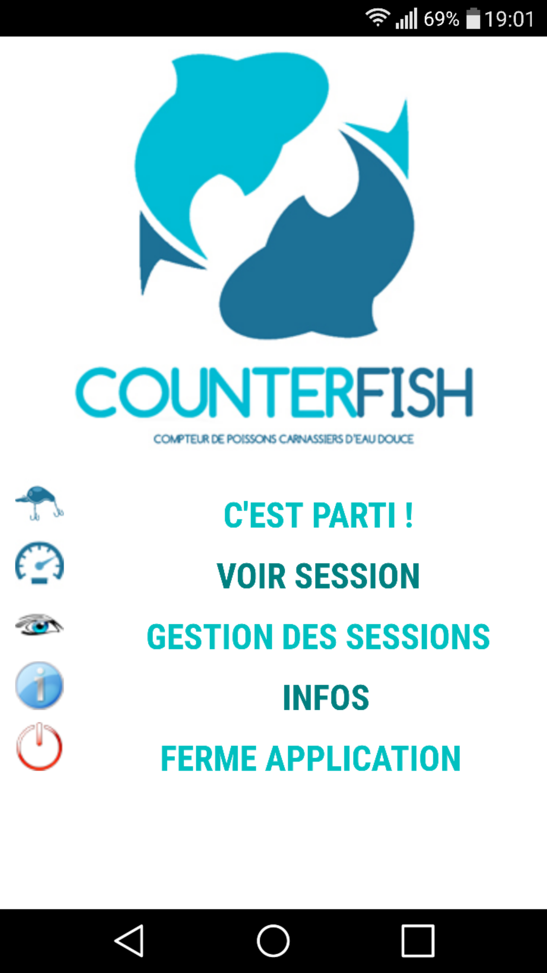 Android application CounterFish Compteur Poissons screenshort