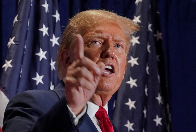 Republican presidential candidate and former US president Donald Trump gestures during a campaign rally in Richmond, Virginia. Picture: JAY PAUL/REUTERS