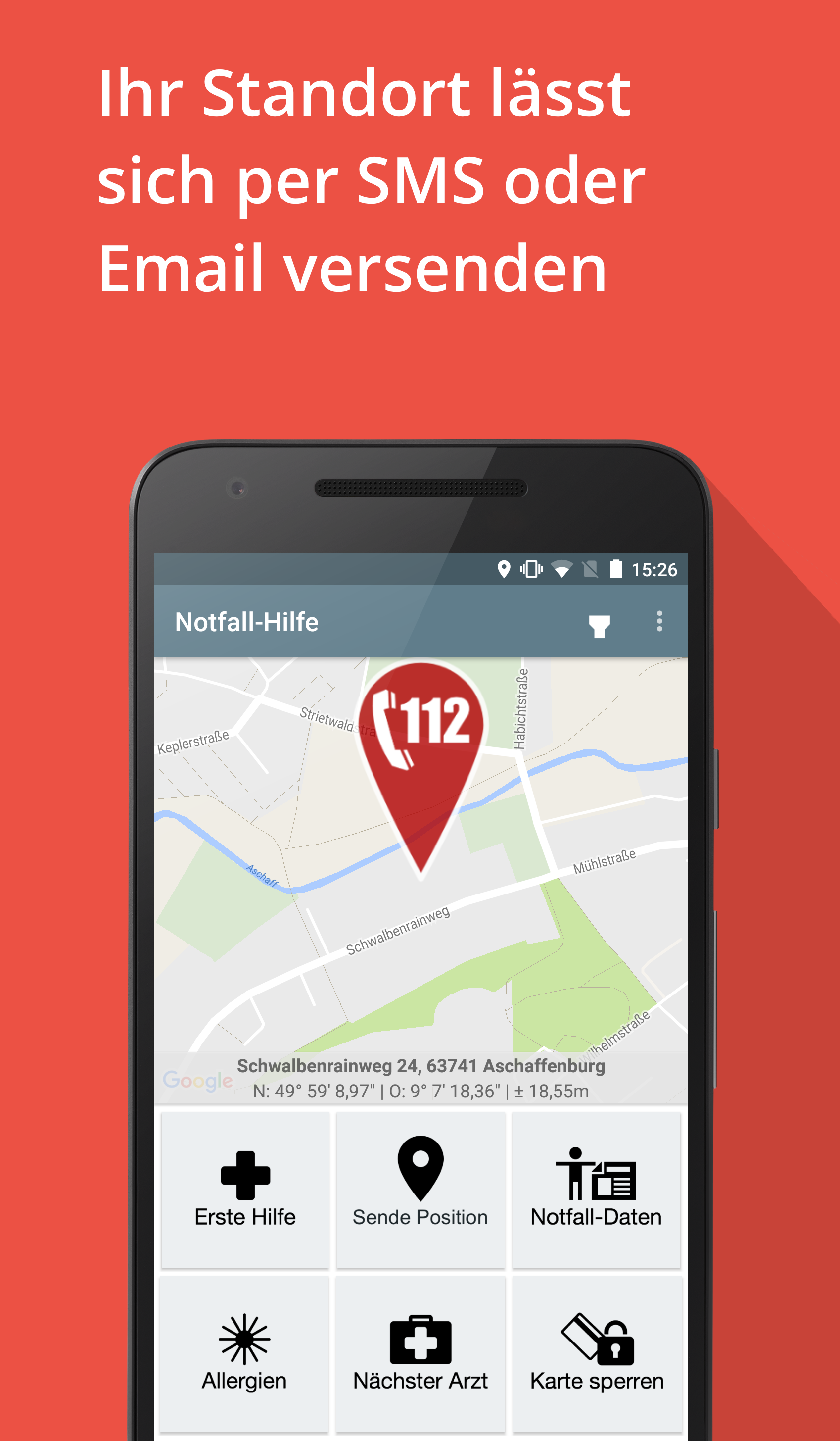 Android application Notfall-Hilfe screenshort