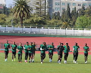 Bafana Bafana warm up during a training session in Algiers on Sunday before their Fifa Series friendly match against Algeria on Tuesday.