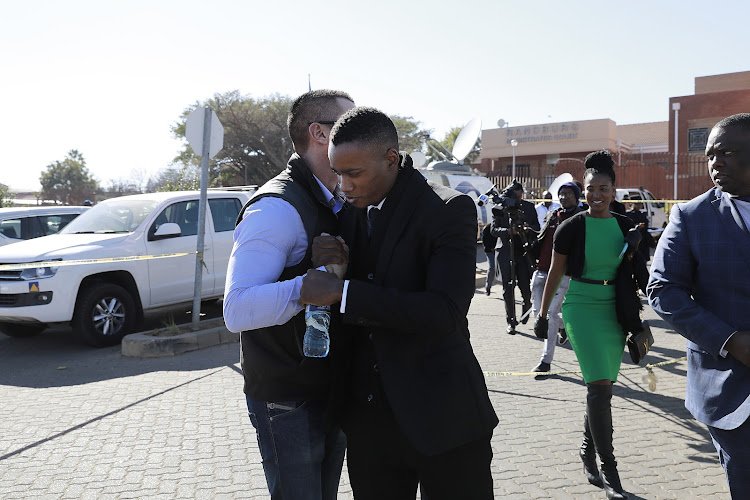 Duduzane Zuma outside court after he was found not guilty of culpable homicide.