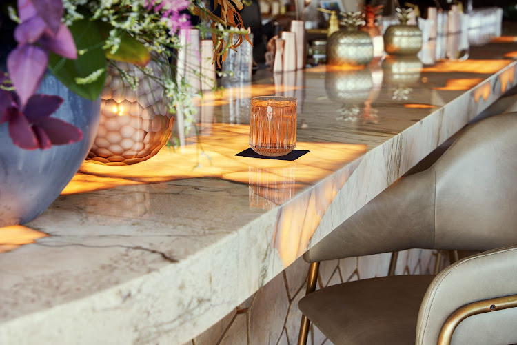 The new Arabesco marble bar counter
