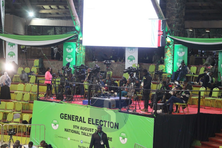 Tallying of constituency votes at Bomas of Kenya on August 11,2021.