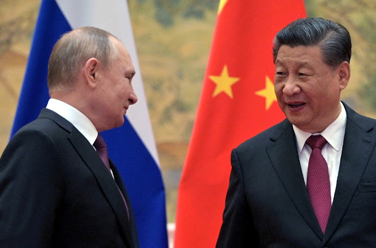 Russian President Vladimir Putin meets Chinese President Xi Jinping in Beijing, China, February 4 2022. Picture: SPUTNIK/ALEKSEY DRUZHININ/REUTERS