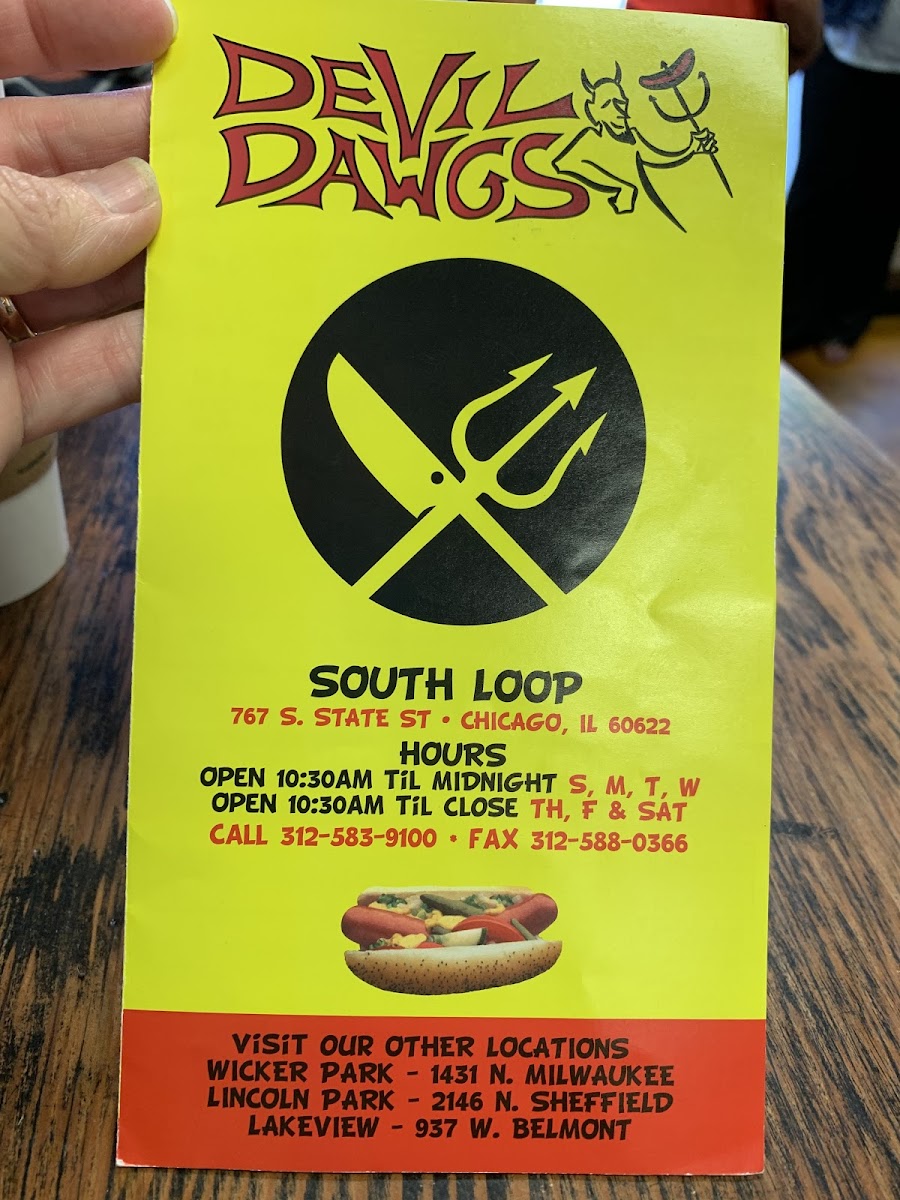 Gluten-Free at Devil Dawgs on State