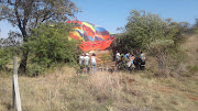Emergency services on the scene after the balloon crash in Hartebeespoort on 25 October 2016.