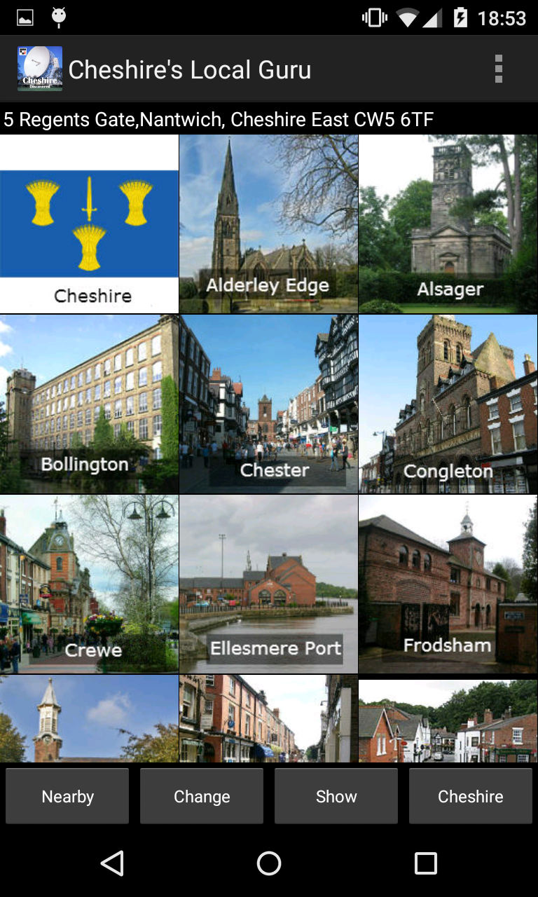 Android application Cheshire Discovered - A Guide screenshort