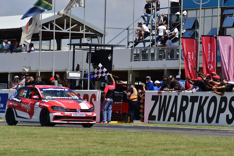 Dario Busi scores a maiden Oettinger Polo Cup victory at Zwartkops Raceway on March 14 2020.