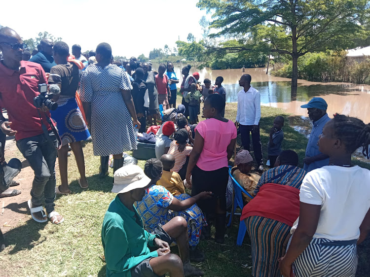 Some of the displaced families in Nyando are camping by the roadside after River Nyando broke its banks flooding their homes, May 5, 2024.