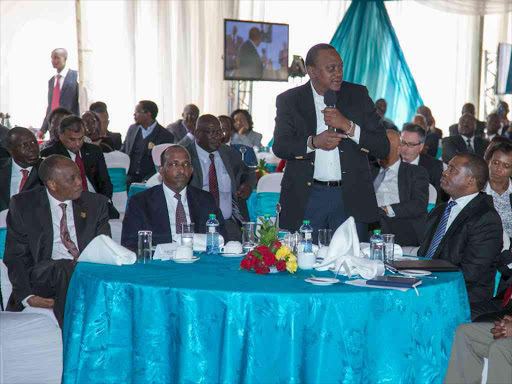 President Uhuru Kenyatta addresses participants during the State House Summit on Governance and Accountability on October 18 /PSCU