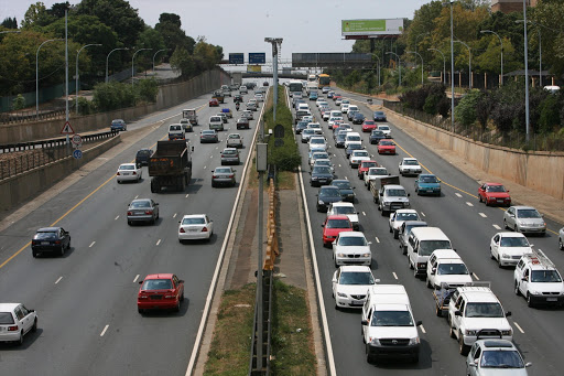 The traffic in the M1 highway in Johannesburg.