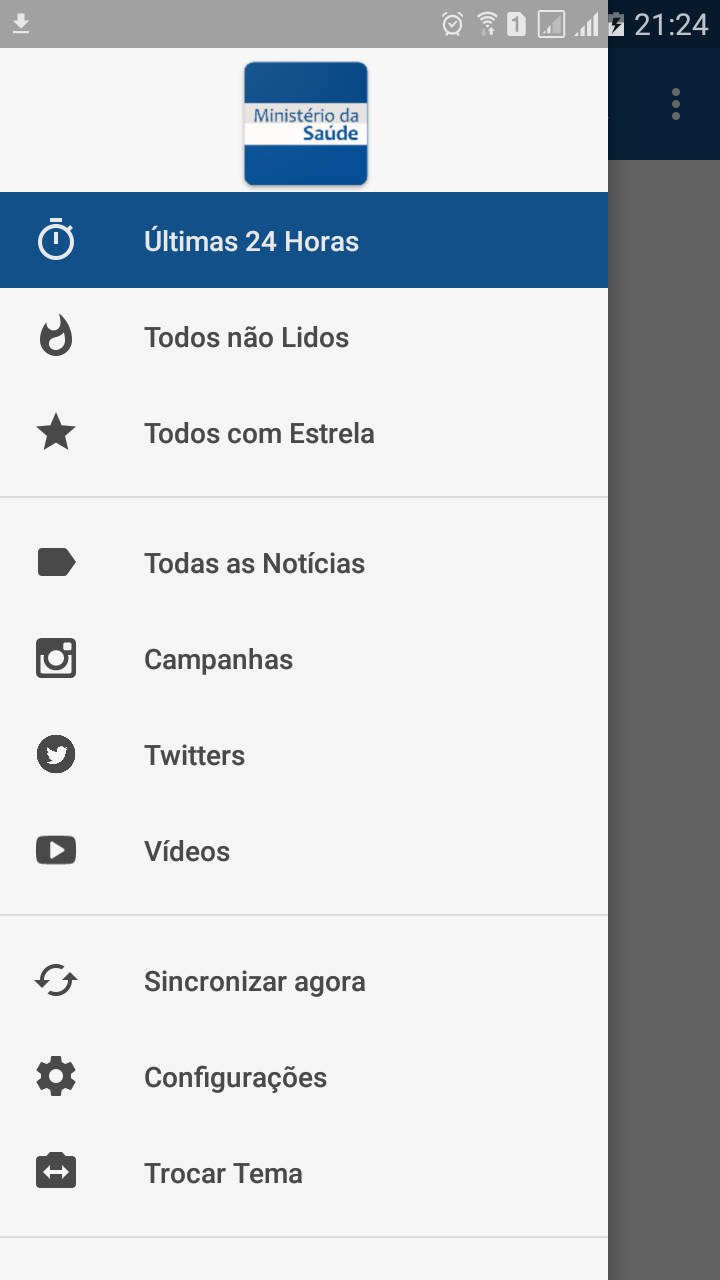 Android application Notícias Ministério da Saúde screenshort