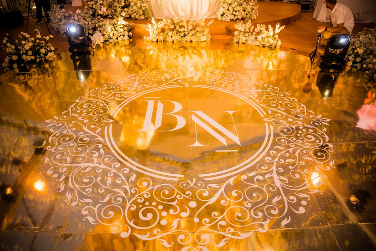 The personalised touches included the bridal couple's initials which featured during the event.