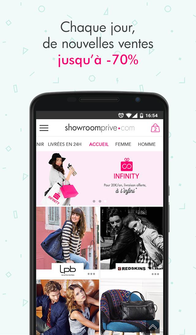 Android application Showroomprivé - Ventes privées de grandes marques. screenshort
