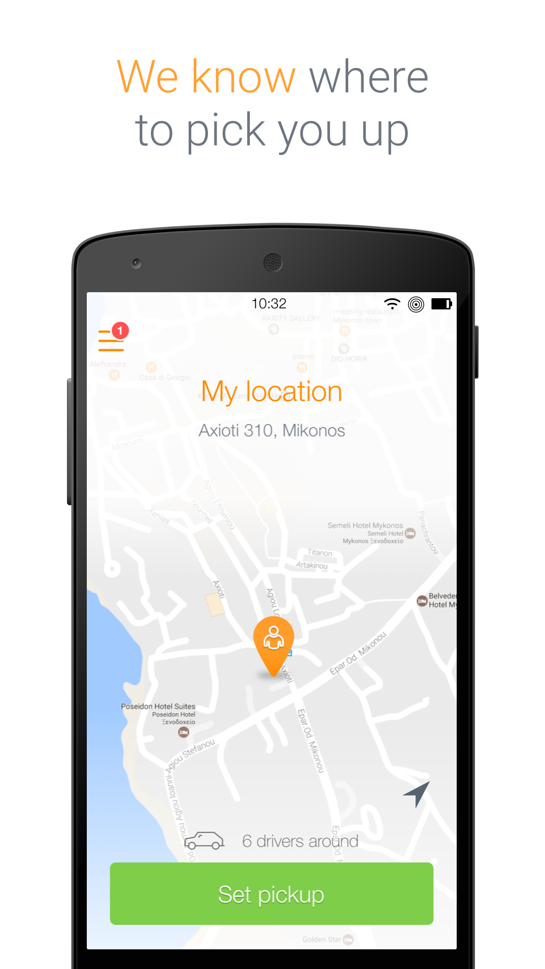 Android application Mykonos App screenshort