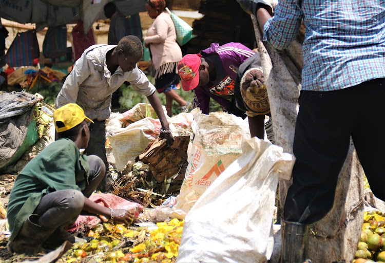 Young youths at Muthurwa dumping site on 3rd Feb 2020./WILFRED NYANGARESI