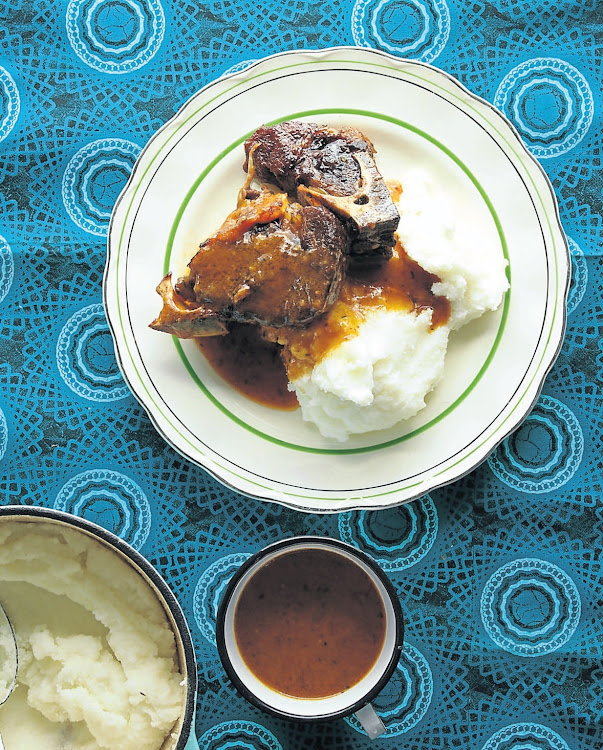 Beef stew with umhluzi and pap. File image