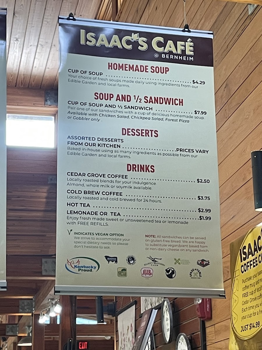 Isaac's Cafe gluten-free menu