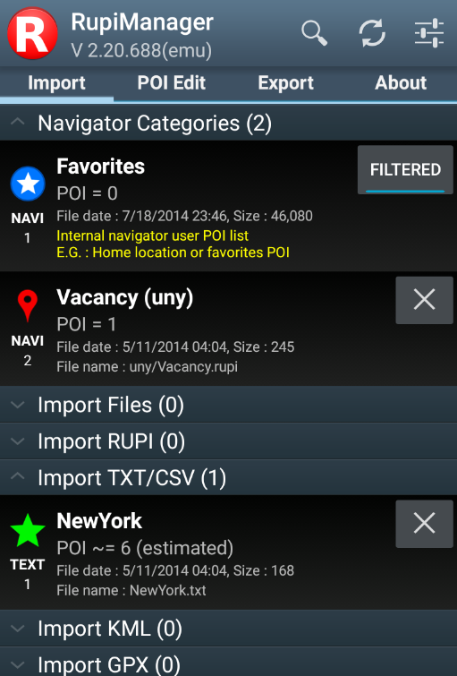 Android application RupiManager screenshort
