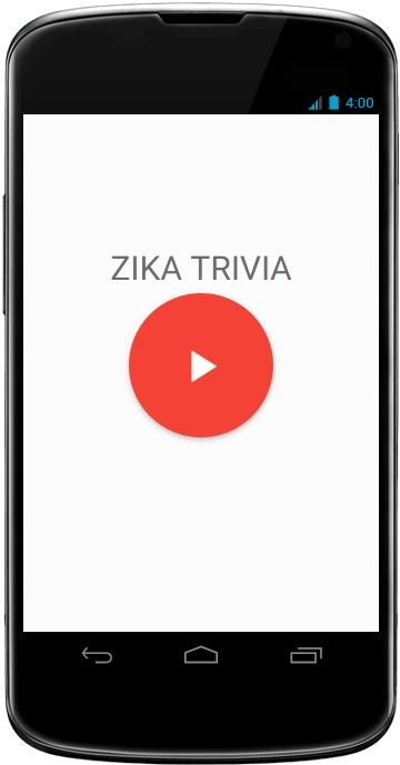 Android application ZIKA TRIVIA screenshort