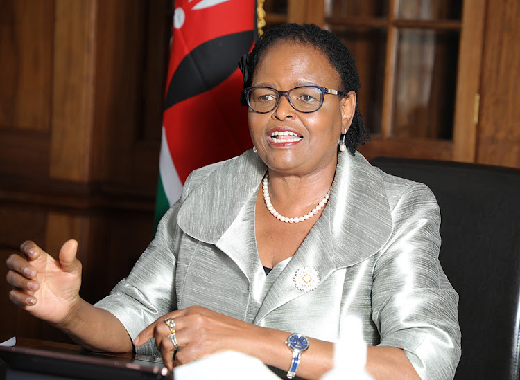 Chief Justice Martha Koome during an interview with journalists at her office on Thursday, September 2, 2021