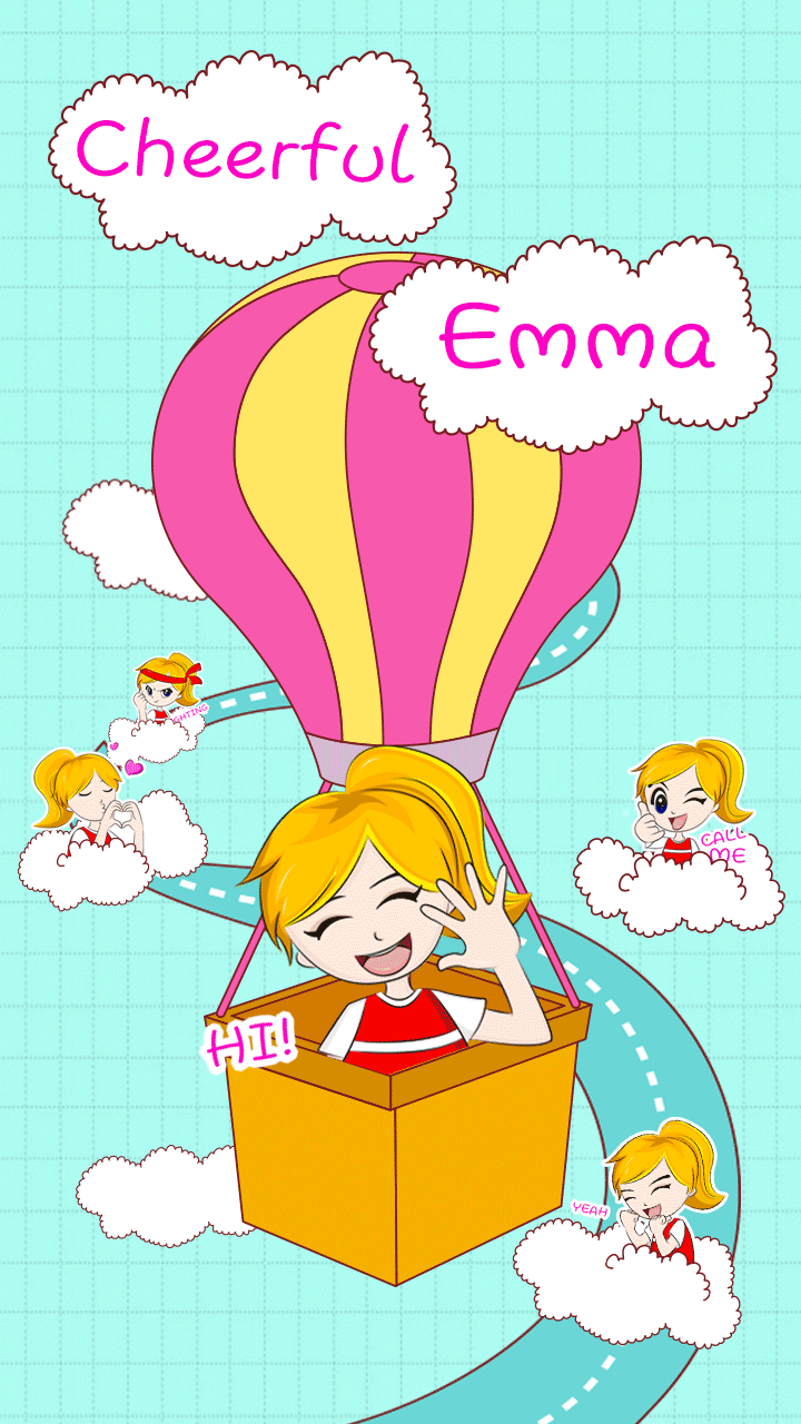 Android application Kika Pro Cheerful Emma Sticker screenshort