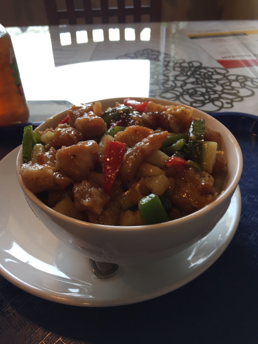 First time in 13 years I had sweet and sour chicken.  And this was awesome!  So fresh and tasty!